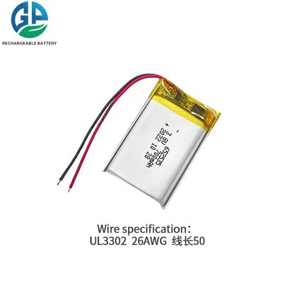 3.8V 700mAh 500times Cycle Life Lithium Polymer Battery Pack Rechargeable Lipo Battery