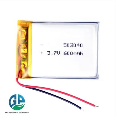 503040 Size 3.7V 600mAh KC IEC62133 Certified Lithium Polymer Lipo Rechargeable Battery Pack