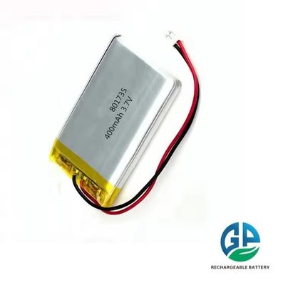 High Discharge Rate Lithium Polymer 801735 400mAh Rechargeable 3.7v For Wireless Intercom Doobell Drone Battery Pack