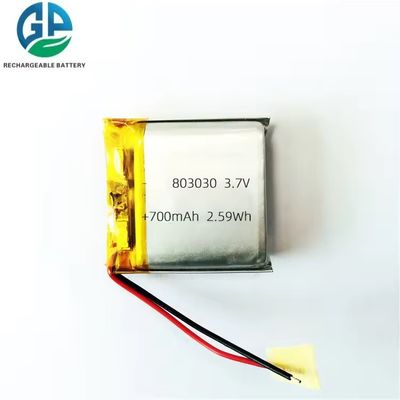 High Capacity 700mAh 3.7V Li Polymer Battery with 500 Cycle Life for Digital Products