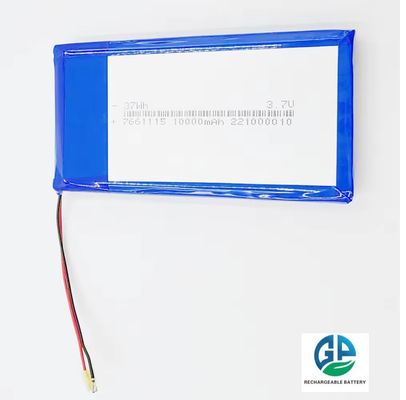 High Discharge Rate Battery 30C 10000mah Li Polymer Battery Rechargeable 7661115 3.7V 37Wh Li Polymer Battery For Iphone
