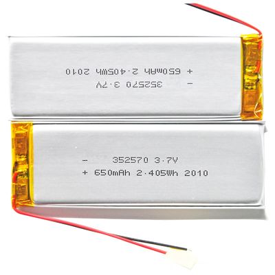 High Discharge Rate 600mAh Lithium Polymer Battery with Overdischarge Protection for Portable Devices
