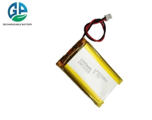 High Capacity Rechargeable Lithium Battery Pack 803860 /083860 2000mah 3.7V Lithium Polymer Battery 500times