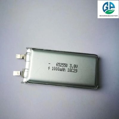 High Capacity 1000mAh 3.8V 652550 Lithium Polymer LiPo Rechargeable Battery for Beauty Devices