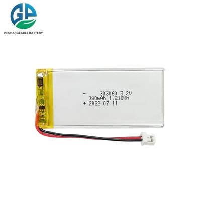 High Capacity 3.2V 380mAh LiFePO4 Battery with 500times Cycle Life for Power Tools and Solar Energy Storage
