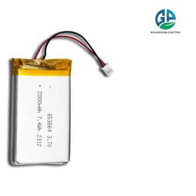 3.7V 2000mAh Lithium Polymer Battery Pack with 500 Times Cycle Life for Digital and Medical Devices