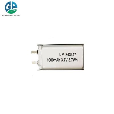 Rechargeable KC CE  3.7v 1000mah Lipo Bataries Lithium Polymer Battery Pack  843347 3.7v 1000mAh Lipo Lithium Liion Rechargeable Battery