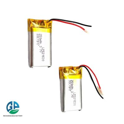 IEC62133 KC Approved Polymer Rechargeable Lipo 521630 250mah 3.7v Lithium Battery