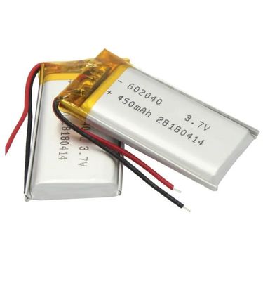 KC certified Lithium Batteries 602040 Rechargeable Li Polymer Battery 3.7V 450mAh
