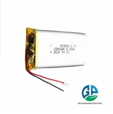 High Discharge Rate Battery 3.7V 1800mah Rechargeable 6.6wh Lithium Ion Polymer Battery 803060