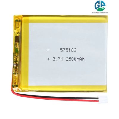 High Capacity Li Ion Polymer Battery Pack 2500mAh 575166 2500mah 3.7V Li-Ion Polymer Battery