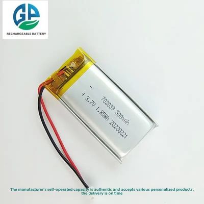 High Capacity  KC Approved Lipo Battery 702039 3.7V 500mAh Lithium Polymer Rechargeable Battery