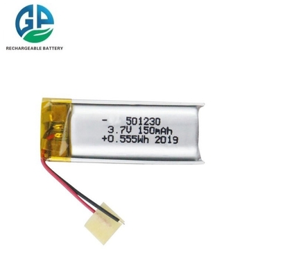 KC Approved Rechargeable Lithium Polymer Battery 3.7V 150mAh With PCB Wires 150mAh 501230 3.7v