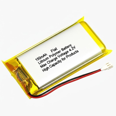 150mAh Flat Lithium Polymer Battery Max Charge Voltage 4.2V High Capacity for Products