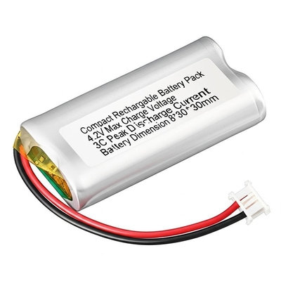 Compact Rechargeable Battery Pack 4.2V Max Charge Voltage 3C Peak Discharge Current Battery Dimension 8*30*30mm with PCB