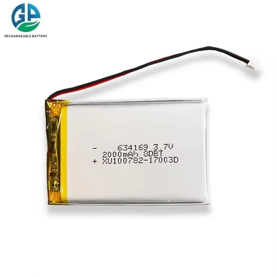 High Discharge Rate Battery 30C Max60C Rechargeable 634169 2000mAh 3.7V Li-Polymer Battery For Electric Folklifts