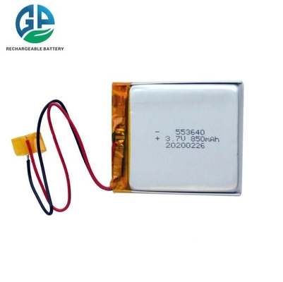 High Capacity 3.7V 850mAh Lithium Ion Polymer Battery 553640 Rechargeable Lipo Battery 850mah Pouch Lithium Li-Ion Polymer Battery Cell For Rc