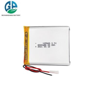 6000mAh 3.7V 1S Rechargeable Lithium Polymer Battery Pack Custom Lipo Battery with Plug