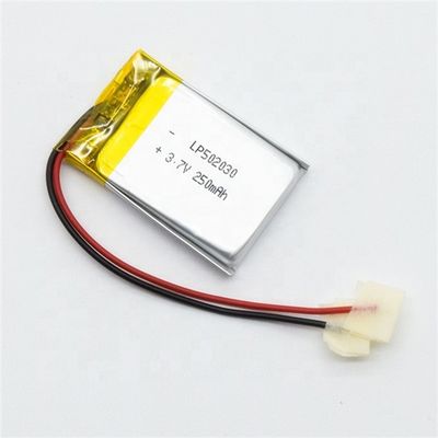 502030 3.7V 250mAh LiPo Battery With PCM And Cable Rechargeable Lithium Polymer Battery