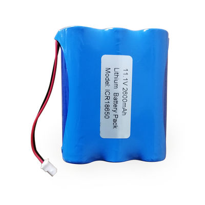 UN38.3 Certified 11.1V 2600mAh 18650 Lithium Battery Pack ICR18650 for Medical Equipment and POS Terminals