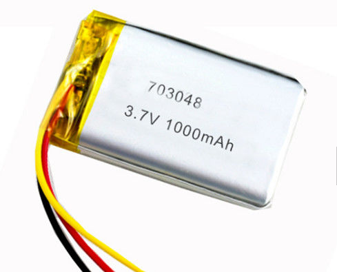 MSDS 703048 3.7V 1000mAh Lithium Polymer Battery with 500 Cycle Life for Industrial Applications