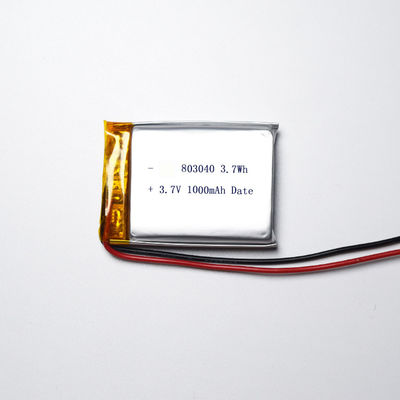 IEC62133 UL Approved 3.7V 1000mAh 803040 Lithium Polymer LiPo Rechargeable Battery