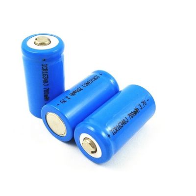 3.7V 750mAh ICR16340 CR123A Rechargeable Lithium Ion Battery with 500 Cycle Life